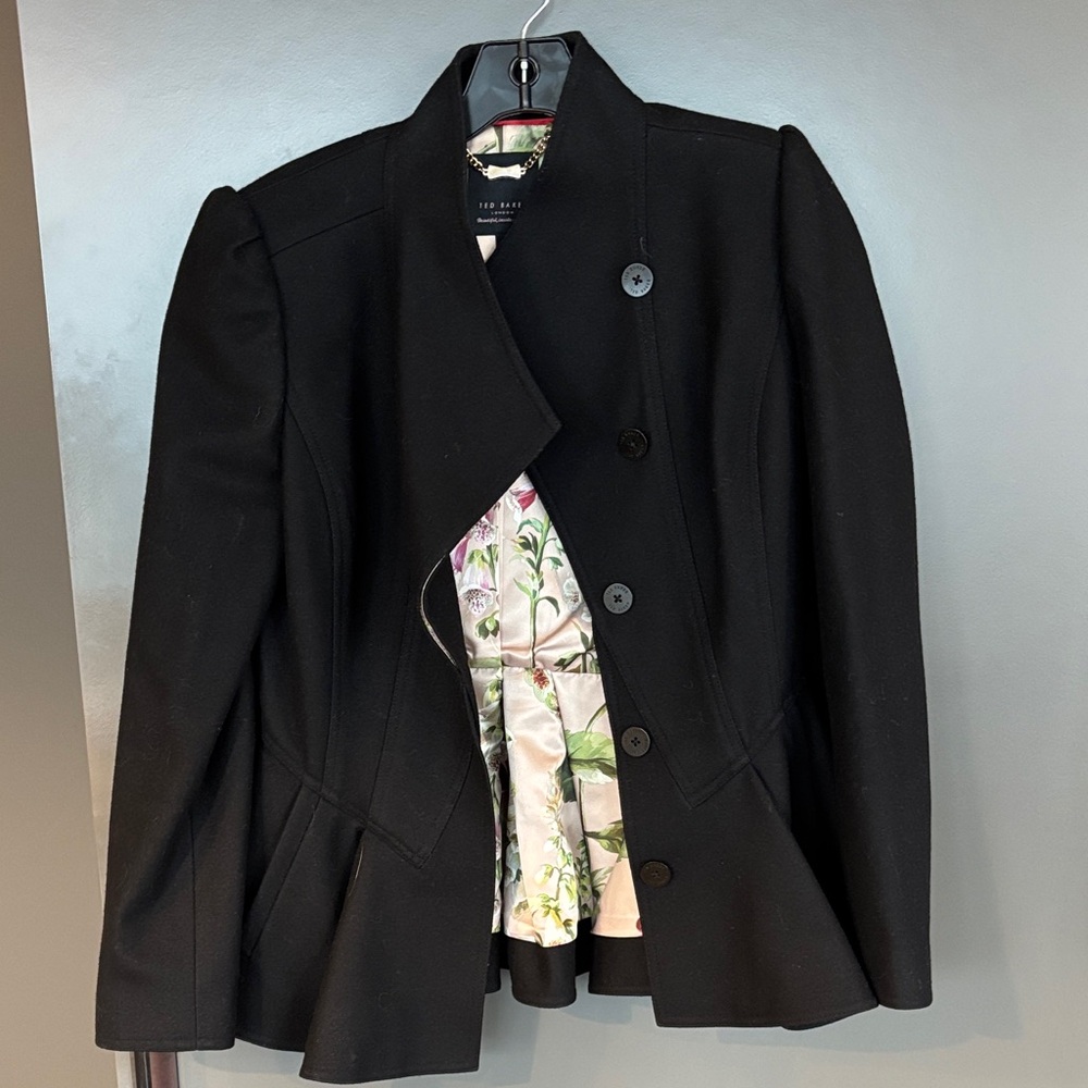 Ted Baker Black Women's Coat with Floral Lining